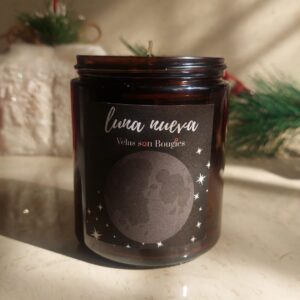 vela luna nueva negra de 8 oz