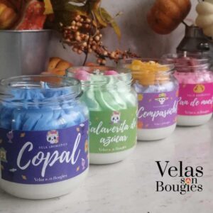 kit de 4 velas de  ofrenda de día de muertos