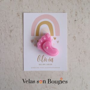 vela d huellita  con tarjeta