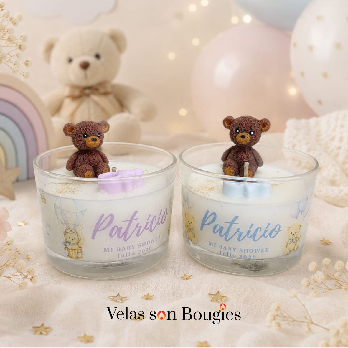 vela de osito para baby shower