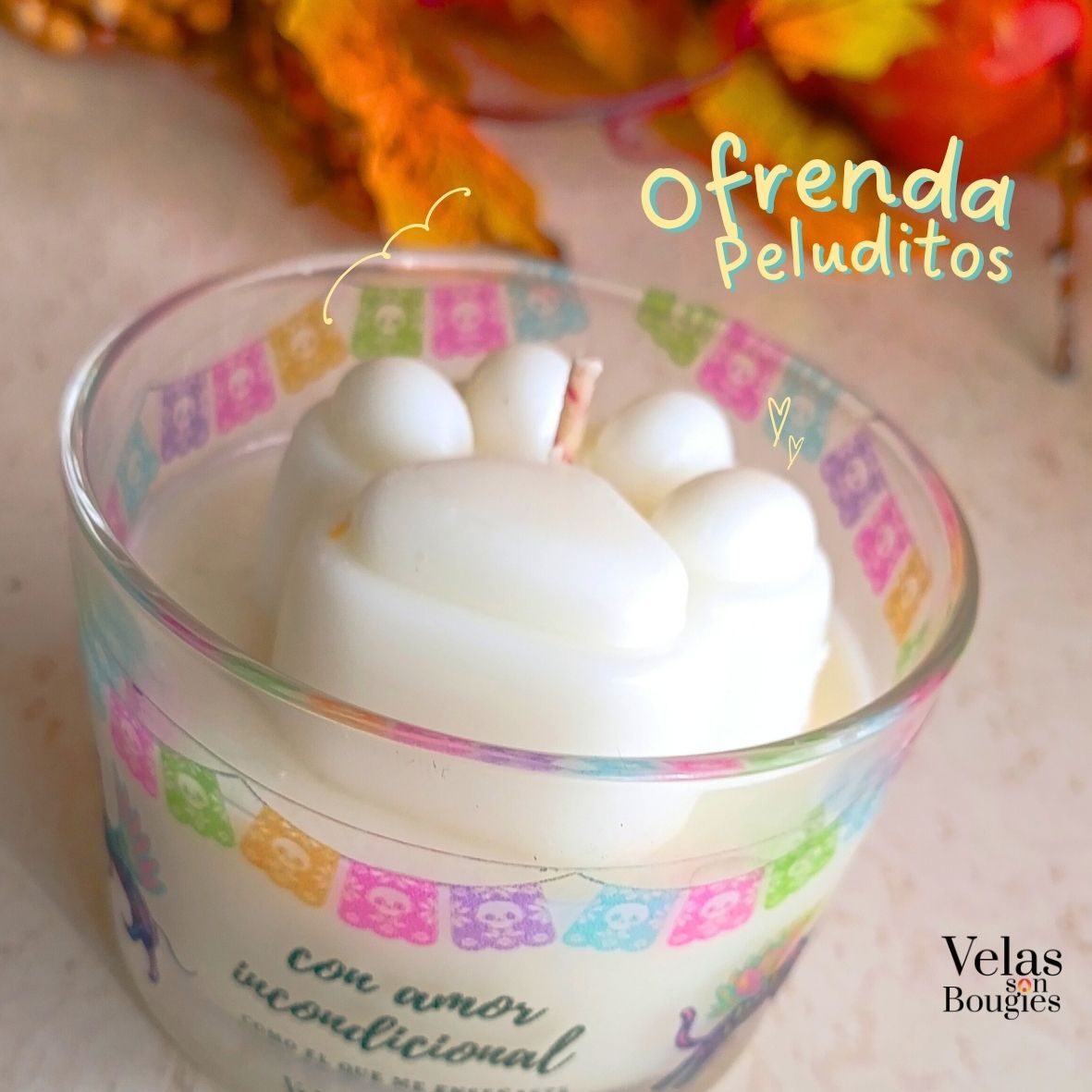 Velita para ofrenda peluditos chica